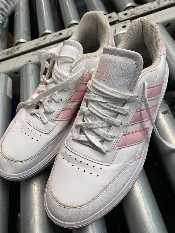 Photo 1 of (see all images) adidas Women's CourtBlock Sneaker, White/Clear Pink/Almost Pink, 11