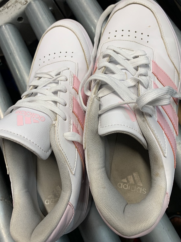Photo 1 of (see all images) adidas Women's CourtBlock Sneaker, White/Clear Pink/Almost Pink, 11