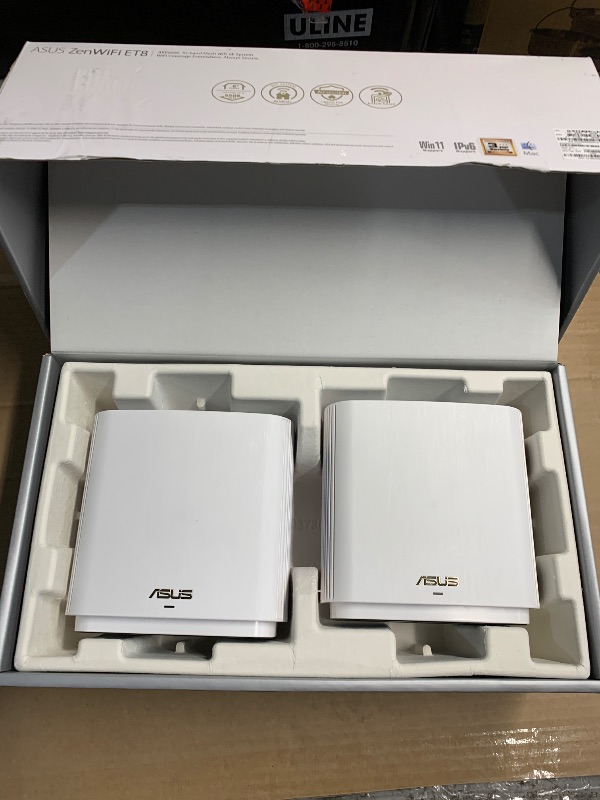 Photo 1 of ***parts only***ASUS ZenWiFi Whole-Home Tri-Band Mesh WiFi 6E System (ET8 2PK), Coverage up to 5,500 sq.ft & 6+Rooms, 6600Mbps, New 6GHz Band, AiMesh,Instant Guard