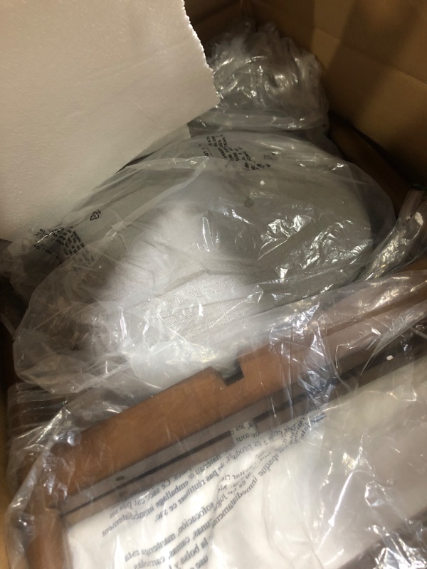 Photo 1 of **PARTS ONLY PRE OPENED, ONE CHAIR HAS BEEN PUT TOGETHER ALREADY**
COLAMY Wooden Dining Chairs Set of 2, Modern Fabric Upholstered Dining Room Chair, Farmhouse Kitchen Chairs with Foot Pegs, Light Grey