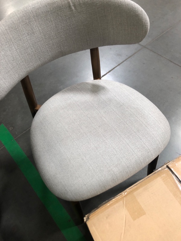 Photo 1 of **PARTS ONLY PRE OPENED, ONE CHAIR HAS BEEN PUT TOGETHER ALREADY**
COLAMY Wooden Dining Chairs Set of 2, Modern Fabric Upholstered Dining Room Chair, Farmhouse Kitchen Chairs with Foot Pegs, Light Grey
