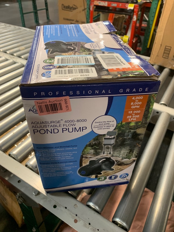 Photo 1 of ***NOT FUNCTIONAL/PARTS ONLY***

Aquascape 45010 AquaSurge PRO 4000-8000 GPH Water Pump Asynchronous, Smart Control App Ready, Black