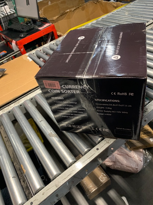 Photo 1 of *** FACTORY SEALED OPENED FOR ISNPECTION*** Aneken Coin Counter and Sorter with TFT Display - Accurate Sorting Machine for 5 Denominations, Smooth Operation at Up to 300 Coins Per Minute, Ideal for Efficient Money Management
