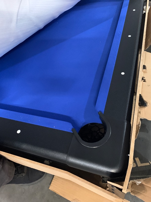 Photo 1 of ***PARTS ONLY*** GoSports Full Size 8 ft x 4.2 ft Billiards Game Table - Foldable Design, Includes Full Set of Pool Balls, 2 Cue Sticks, Chalk, and Felt Brush - Blue