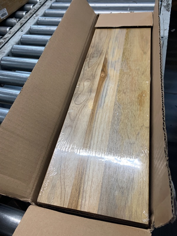 Photo 1 of *** FACTORY SEALED*** ILOT Teak Wood Floating Shelves Perfect for Bathroom Décor Pack of 2 Wooden Wall Shelves for Bedroom Living Room Kitchen Simple Minimalist Home Décor 24” x 6.7