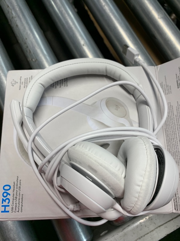 Photo 1 of Logitech H390 Gaming Headphones, Wired Headphones with Mic, USB Headset with Microphone for PC, Noise Cancelling Microphone for Video Meetings, Music, Gaming - Off White 