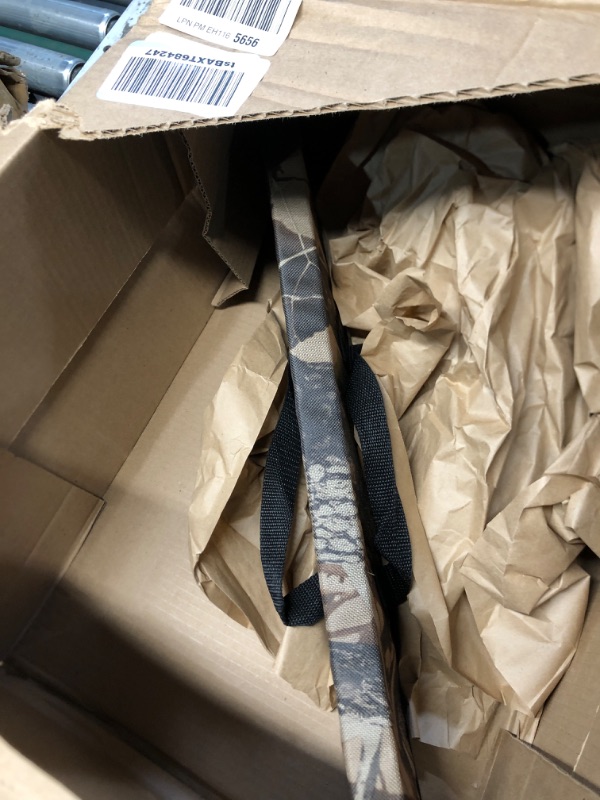 Photo 1 of ***(HEAVILY USED/ MINOR DAMAGE)***G & F Products BBQ Skewers, 23" x 5/8" Stainless Steel Flat Metal Skewers with Wooden Handles, Heavy-Duty 8-Piece Set with Camouflage Carry Bag for Grilling Meat, Vegetables, and Outdoor Cooking