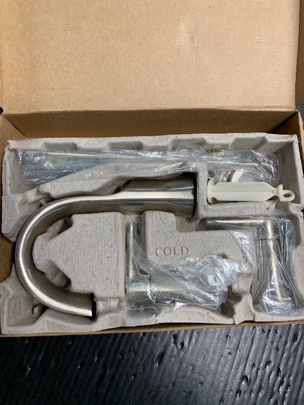 Photo 1 of ***PARTS ONLY***Moen Doux Brushed Nickel Two-Handle Adjustable Widespread Contemporary Bathroom Faucet Trim Kit, Valve Required, TS6925