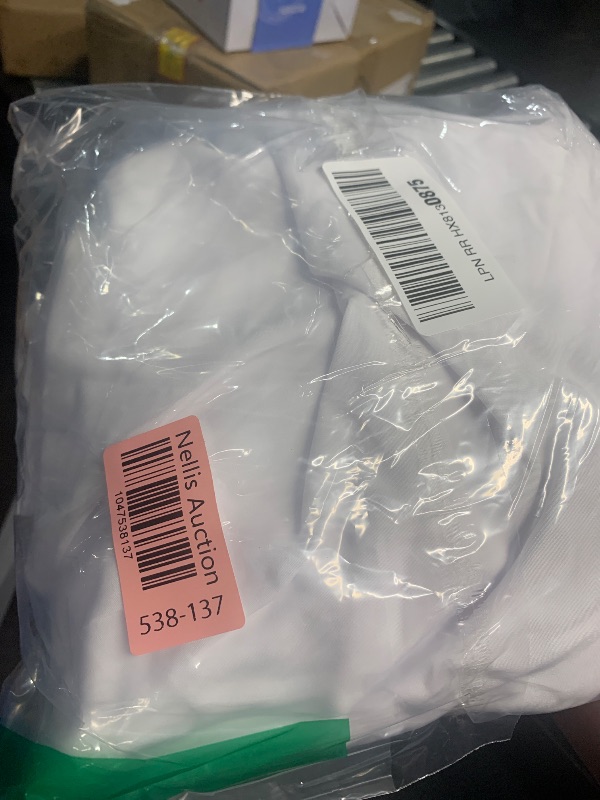 Photo 1 of (BAGGED) (USED/FAIR) (SM-MED) EXLURA Womens 2024 Spring Summer Casual Long Puff Sleeve Dress A-Line Square Neck Short Mini Dress White