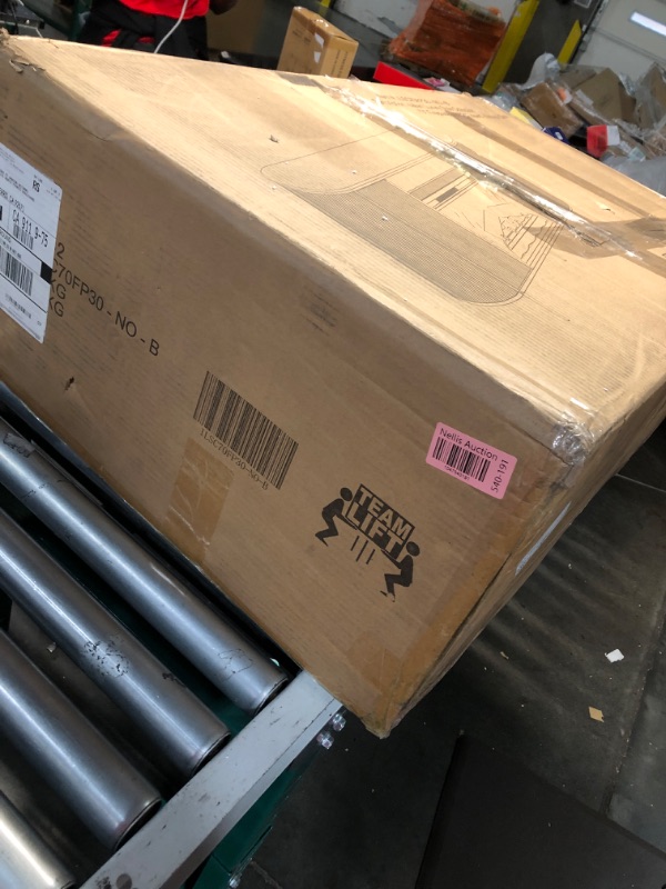 Photo 1 of ***********PARTIAL ITEM, THIS IS ONLY BOX #2 OUT OF 2 TOTAL, FINAL SALE**************
OKD Luxury 70" Fluted Fireplace TV Stand, Modern Chic Entertainment Center for TVs Up to 80 inches, TV Console with Faux Marble Top, Curved Profile Design, Media Console
