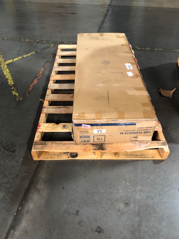 Photo 1 of *** MISSING PARTS*** BOX 2 OF 2*****Serta Gatewood 61.2" Modern Boho Sofa, Curved Arms and Back Cushion, Dream Coil Comfort, Solid Wood Legs, Easy Assembly, Woven Polyester Fabric, Cream