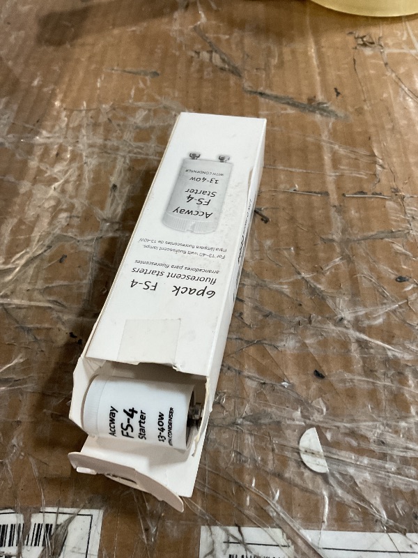 Photo 1 of Accway 6 Pack FS-4 Fluorescent Lamp Starter with Condenser,Fuse for 13-30-40 Watt Straight Linear/Circular Bulb, Compatible FS-U 4-30W 120V