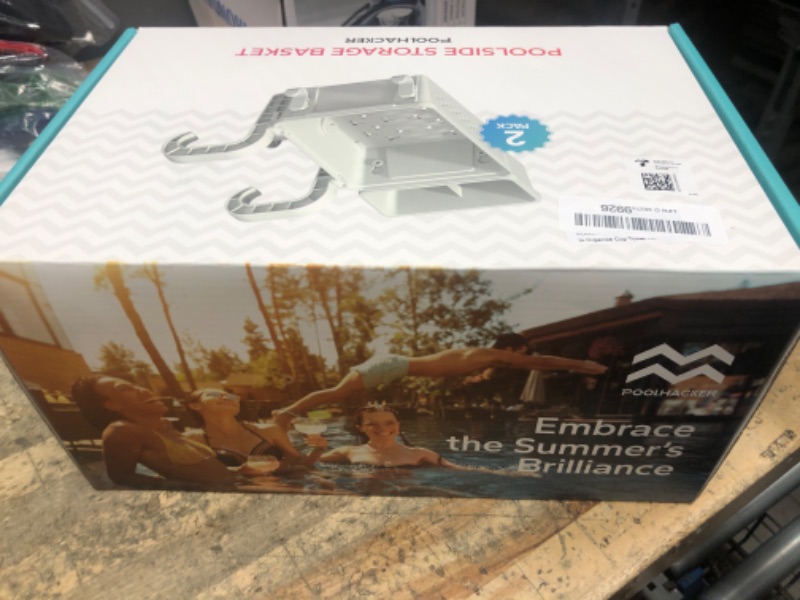 Photo 1 of [PATENTED] POOLHACKER 2025 Upgrade 2 Sets Poolside Storage Basket - Original Above Ground Pool Accessories, Swimming Pool Storage Basket with Pool Cup Holder, Poolside Storage to Organize Cup Towel