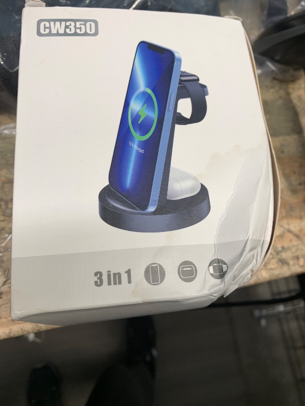 Photo 1 of 3 in 1 Charging Station for iPhone - Wireless Charger for Apple Products Multiple Devices - Charging Dock Stand for AirPods (for iPhone 16e 16 15 14 13 pro 12 11 X Max)
