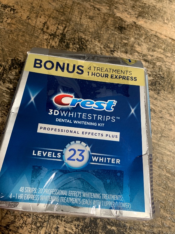 Photo 1 of Crest 3D Whitestrips Professional Effects Plus, 3D White, Teeth Whitening Strip Kit, 48 Strips (24 Count Pack), Crest Teeth Whitening Strips, Teeth Whitening Kit
