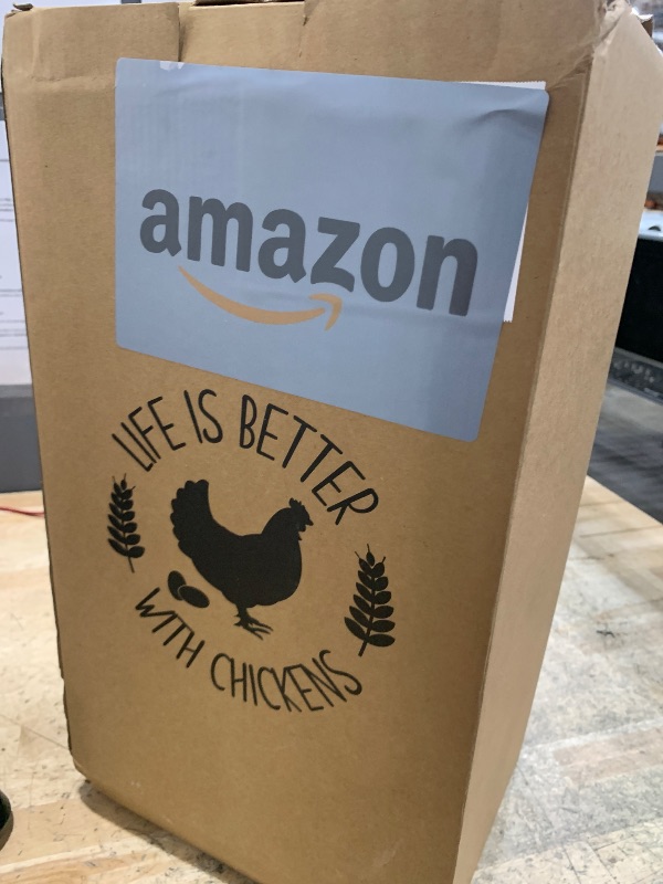 Photo 1 of ?Tgeyd Chicken Feeder and Chicken Waterer Set (3 Gallon/26 Pounds) - Hanging Automatic Chicken Feeder No Waste - Chicken Coop Accessories - Poultry Waterer