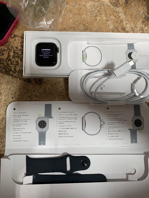 Photo 1 of (locked) Apple Watch SE (2nd Gen) [GPS 40mm] Smartwatch with Midnight Aluminum Case with Midnight Sport Band S/M. Fitness and Sleep Trackers, Crash Detection, Heart Rate Monitor, Retina Display