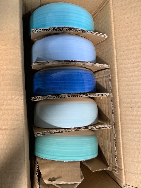 Photo 1 of *********MISSING ONE************
vancasso Bonita Cereal Bowl Set of 6, 24 Oz Ceramic Bowls for Kitchen, Dishwasher & Microwave Safe Bowls for Soup, Cereal, Dessert, Fruit, Blue Colored Bowl Set