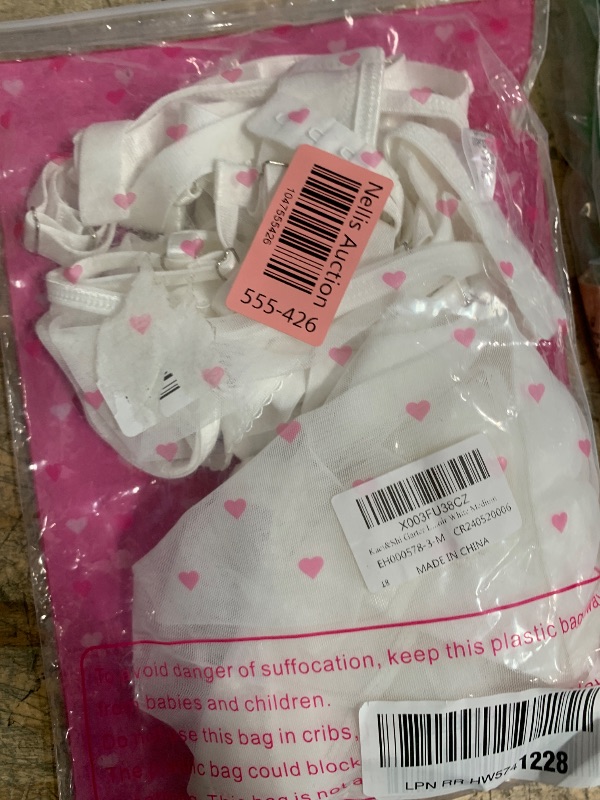 Photo 1 of *********HAS HEART PATTERN*********
Kaei&Shi Garter Lingerie For Women,Sheer Mesh Choker Strappy Cutout Exotic Sexy Lingerie, High Waisted Thigh Band Skirt G String Matching 4 Piece Lingerie Set Boudoir White Medium
