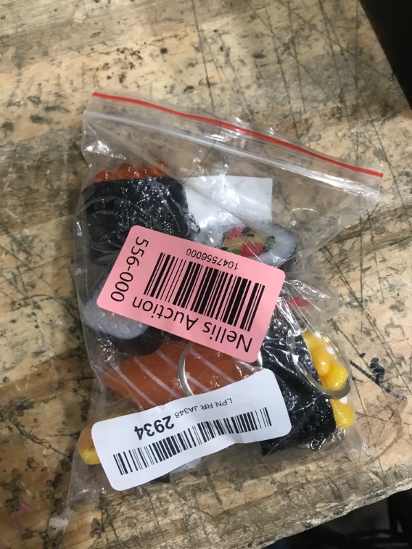 Photo 1 of 8PC Sushi Keychains Japanese Kawaii Keychain Key Chain Keying Cute Fake Mini Realistic Imitation Food Trinkets Yummy Asian Shrimp Corn Charm Purse Bag Decoration for Lover Accessories Gift Ideas