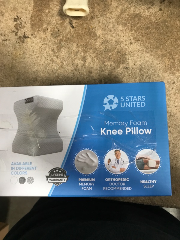 Photo 1 of 5 STARS UNITED Knee Pillow for Side Sleepers - Hip Pain Relief - Cooling Cover - Memory Foam Leg Cushion for Side Sleeping - Between Legs Pillow for Sciatica & Lower Back Pain, Arctic Gray