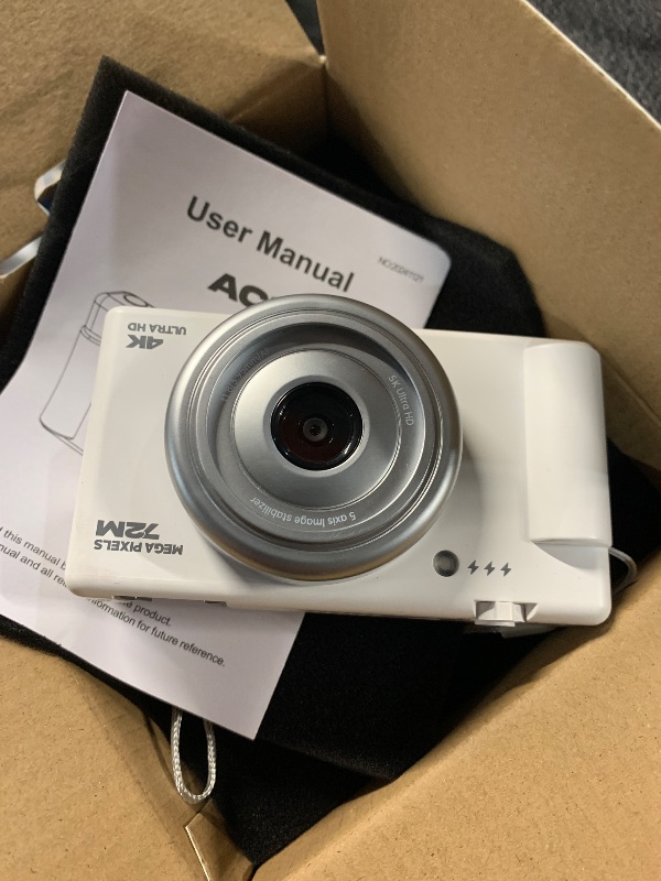 Photo 1 of ***(MISSING SD CARD)***Digital Camera for Photography, 4K 72MP Autofocus 2.8" 270° Flip Screen 18X Digital Zoom Compact Vlogging Camera, Point and Shoot Digital Cameras with 64GB TF Card & Battery, Carry Bag