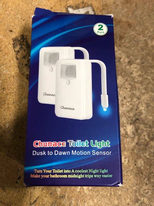 Photo 1 of 2 Pack Toilet Night Lights with Motion Activated Sensor,16-Color Changing LED Inside Toilet Bowl Nightlight, Cool Stuff for Bathroom Accessories Decor, Unique Gadgets for Men and Kids Brithday Gifts
