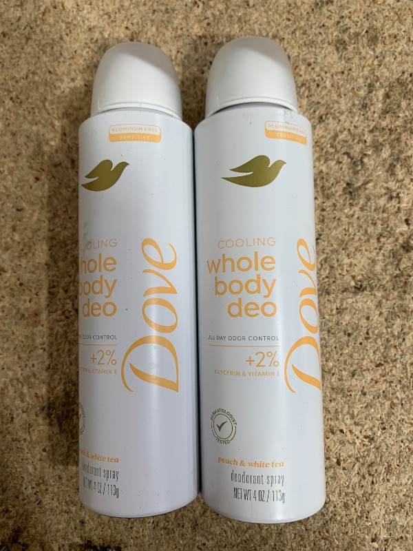 Photo 1 of 2 Pack
Dove Whole Body Deodorant Cooling Spray Peach & White Tea Aluminum Free 4oz