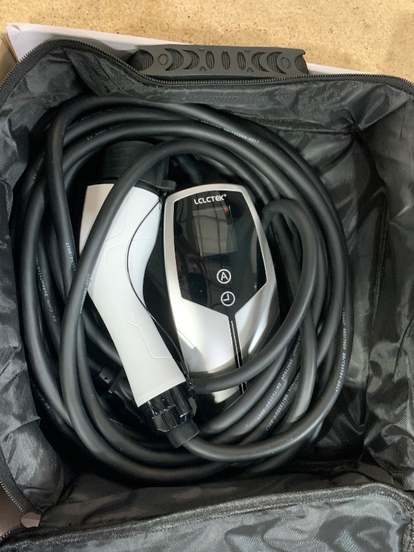 Photo 1 of LCLCTEK Level 1+2 EV Charger,8~16 Amp Portable Car Charger 110~240V,Electric Vehicle Charging Station with NEMA 6-20P & NEMA 5-15P,Travel EV Charge Cable 26Ft,for J1772 Electric Cars (Silver, 16A)