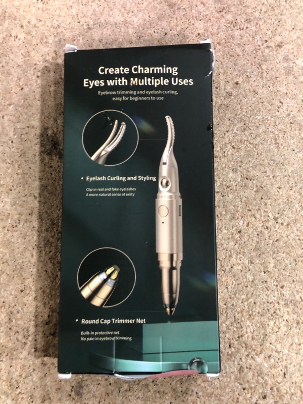 Photo 1 of 2 in 1 Heated Eyelash Curlers and Eyebrow Trimmer for Women, Electric Eyelash Curler with 2 Temperature Modes Anti-Burn USB Rechargeable Heated Eyelash Curler, Ideal Gift for Women (Black)