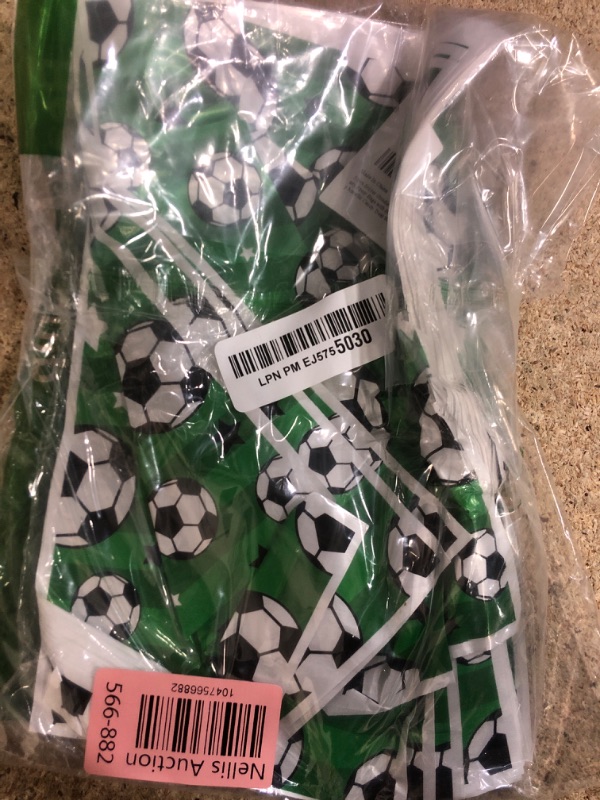 Photo 1 of *PARTIAL SET POSSIBLY 15-20** 50pcs Soccer Goodie Bags, Football-Themed Goody Party Favor Bags with Handle for Team Reusable Glossy Metallic Candy Treat Wraps for Snacks Sports Events Birthday Decorations Gift Giving