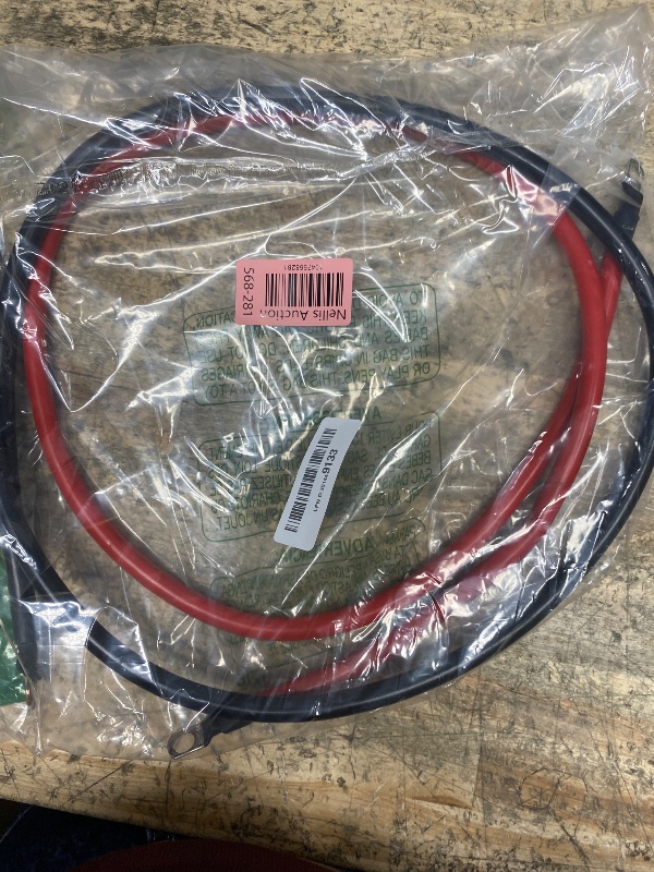 Photo 1 of 4 AWG Battery Cable 4FT 4 Gauge Pure Copper Battery Inverter Cables with 3/8 in Lugs Both Ends Power Inverter Wire Set for Automotive Solar Power Inverter Marine Boat RV Car Motorcycle (4 FT)