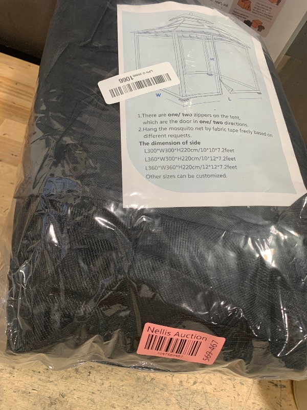 Photo 1 of 10x10 Gazebo Replacement Mosquito Netting for Pop-Up Canopy Tent, Sidewall Screen with Zipper Universal Black