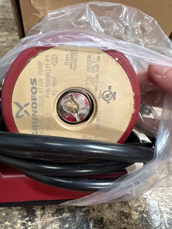 Photo 1 of 115V Circulator Pump 1/25 HP, 1/2" Sweat End Open System Circulator, Bronze Recirculating Pump Direct Replacement for Grundfos UP15-18B5 59896114, Hot Water Circulator, Red