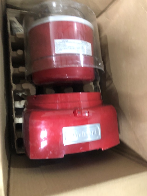 Photo 1 of *MISSING PUSH LID* Cuisinart Ice Cream Maker Machine, 1.5 Quart Double Insulated Ice Cream Machine, Sorbet and Frozen Yogurt Maker, Ready in 20 Minutes, ICE-21RP1, Red