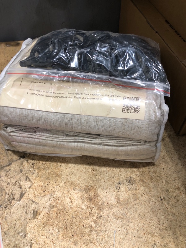 Photo 1 of (USED/FAIR) Room Darkening Curtains 72 Inches Long 2 Panels Burg, Rich Linen Heavy Insulated Bay Window Curtains Modern Neutral Drapes for Bedroom/Cabin/Kitchen (W50" x L72"Tall) 6FT Length Back Tab/Hook Belt