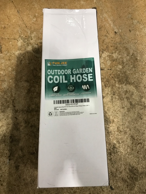 Photo 1 of Lightweight EVA Recoil Garden Hose: Retractable Coil Water Hoses with 3/4" GHT Solid Brass Fittings - Corrosion Resistant for Outdoor Lawn Boat (20FT, Green)