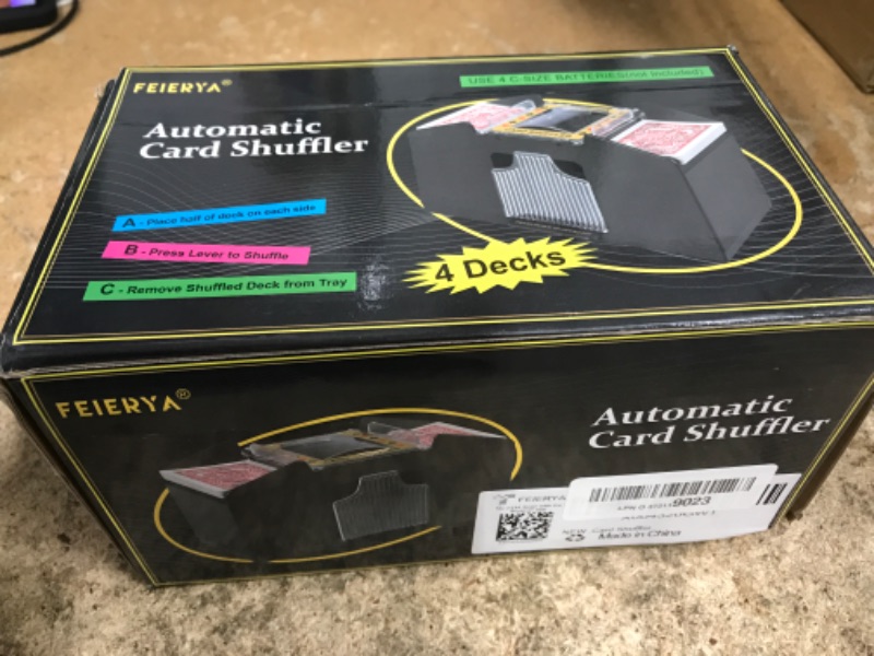 Photo 1 of FEIERYA Automatic Card Shuffler 4 Deck,Battery-Operated Electric UNO Poker Shuffler,Playing Card Shuffler for Home Card Game,Travel