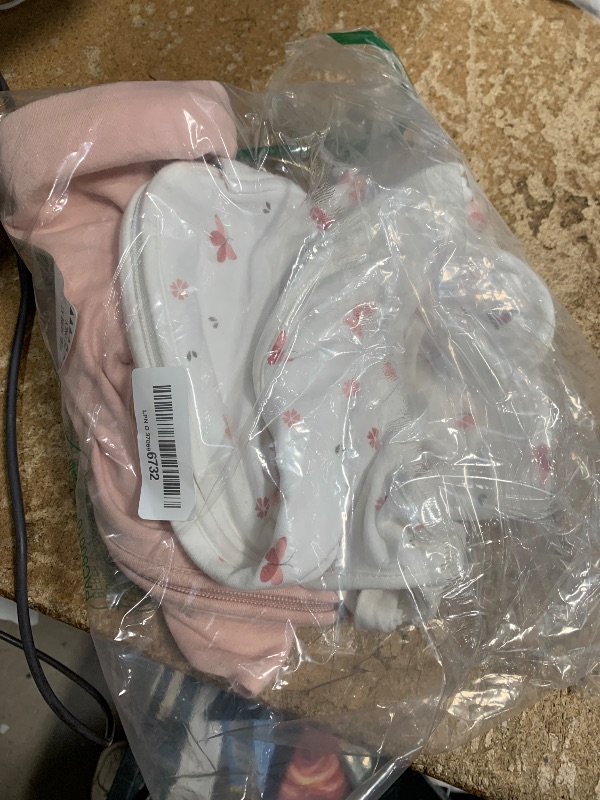 Photo 1 of 2-Pack Organic Baby Sleep Sacks, 100% Cotton - Soft & Breathable 0.5TOG Baby Wearable Blanket, Toddler Sleeping Sack 0-6 months, Easy to Wear Transitional Swaddles for Newborns (Butterflies, S)