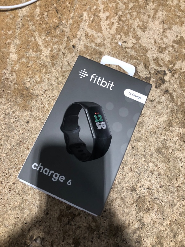 Photo 1 of *UNABLE TO FULLY TEST* Fitbit Charge 6 Fitness Tracker with Google apps, Heart Rate on Exercise Equipment, 6-Months Premium Membership Included, GPS, Health Tools and More, Obsidian/Black, One Size (S & L Bands Included)