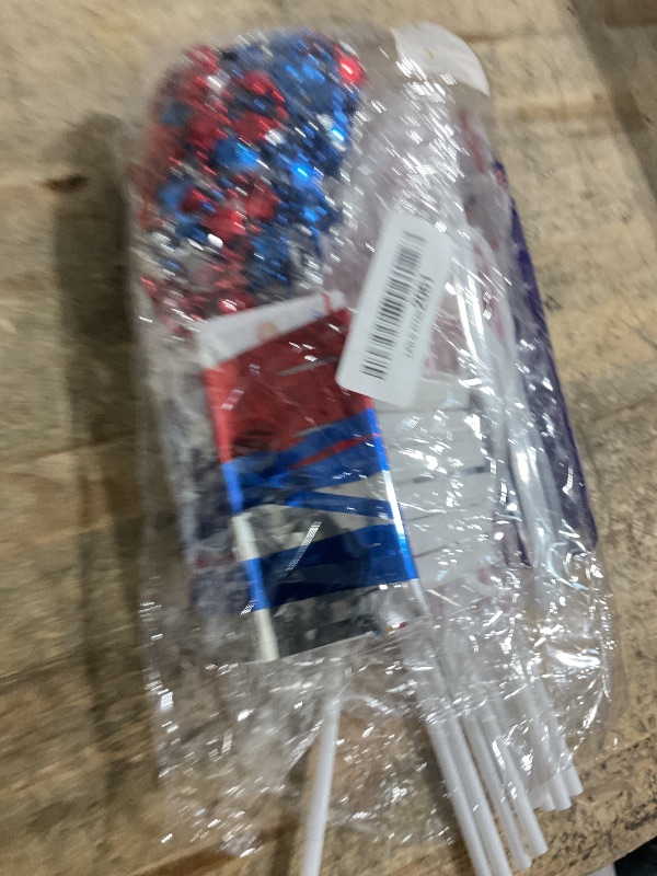 Photo 1 of 120 PCS Patriotic Party Favors 4th of July Accessories American Flags for Kids Adults Glasses Slap Bracelets Pinwheels Tattoo Stickers Party Blowers Necklaces for Independence Day Memorial Day