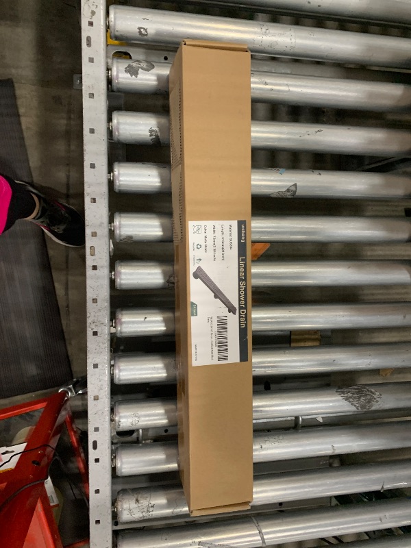 Photo 1 of WEBANG 24 Inch Linear Shower Drain Rectangular Floor Drain with Accessories Square Hole Pattern Cover Grate Removable SUS304 Stainless Steel CUPC Certified Matte Black