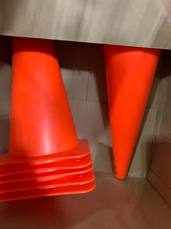 Photo 1 of [5 Pack] 18 inch Traffic Cones, Safety Road Parking Cones,Agility Field Marker Cones for Soccer Basketball Football Drills Training, Outdoor Sport Activity & Festive Events