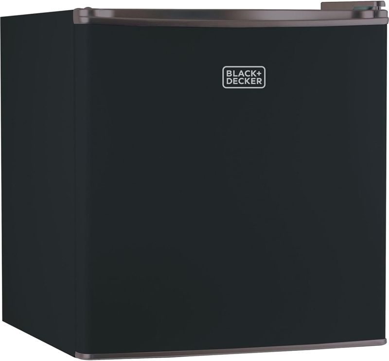 Photo 1 of *Powers on*BLACK+DECKER BCRK17B Compact Refrigerator Energy Star Single Door Mini Fridge with Freezer, 1.7 Cubic Feet, Black
