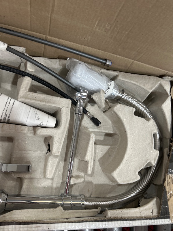 Photo 1 of (PART ONLY) Delta Faucet Rhett Pro Commercial Style Kitchen Faucet with Pull Down Sprayer, Chrome Spring Kitchen Sink Faucet, Chrome 18829-DST