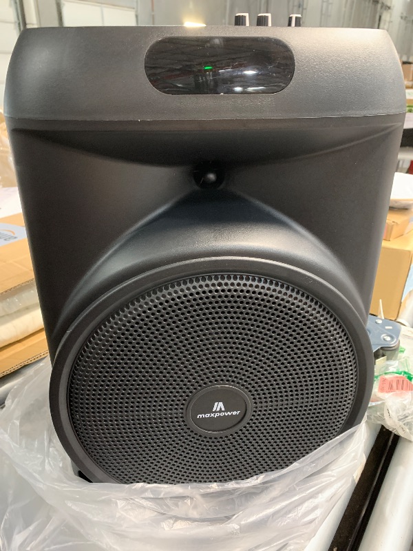 Photo 1 of (used)(missing pieces) Acoustic Audio by Goldwood 1000W Bluetooth Speaker Set w/ 15" Woofer - Portable PA Sound System w/ Microphone