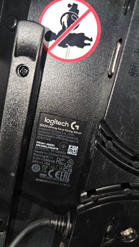Photo 1 of ***PARTS ONLY***Logitech G920 Driving Force Racing Wheel and Floor Pedals, Real Force Feedback, Stainless Steel Paddle Shifters, Leather Steering Wheel Cover for Xbox Series X|S, Xbox One, PC, Mac - Black
