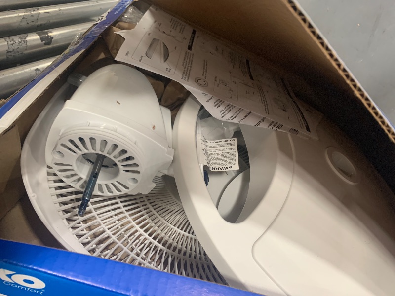 Photo 1 of Lasko Oscillating Adjustable Pedestal Stand Fan with Timer and Remote for Indoor, Bedroom, Living Room, Home Office & College Dorm Use, 16 Inch, White, 1646