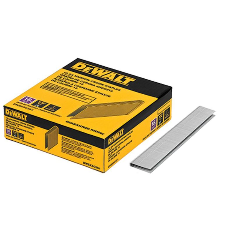 Photo 1 of 1 in. Leg X 7/32 in. 18-Gauge Crown Glue Collated Steel Staples (5,000 per Box)

