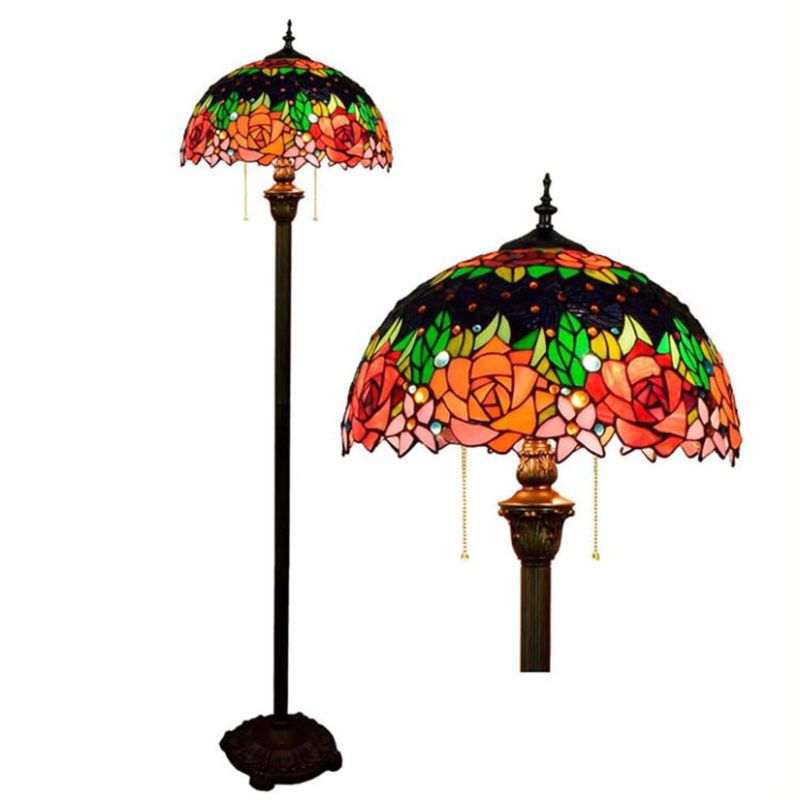 Photo 1 of ***DAMAGED - INCOMPLETE - SEE COMMENTS***
16" Creativity Tiffany Style Stained Glass Floor Lamp Vintage Rose Flower Floor Light for Bedroom Living Room Floor Lights Lighting Fixtures